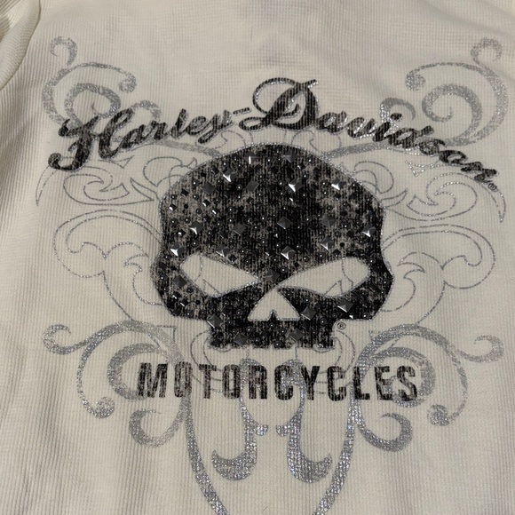 Harley-Davidson Cream Skull Graphic Shirt - Picture 1 of 7